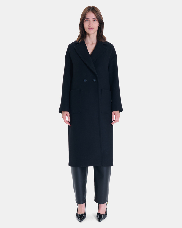 Miranda Coat Long black wool-blend coat ZAPA