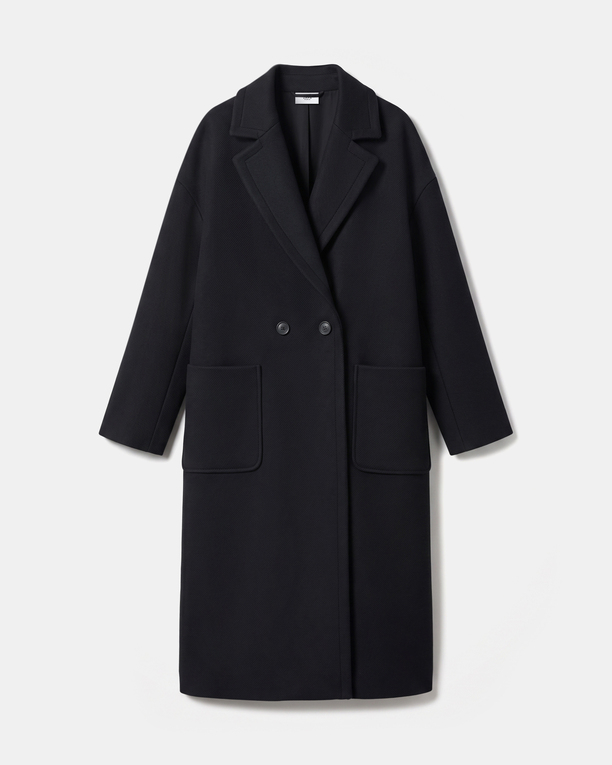 Miranda Coat Long black wool-blend coat ZAPA