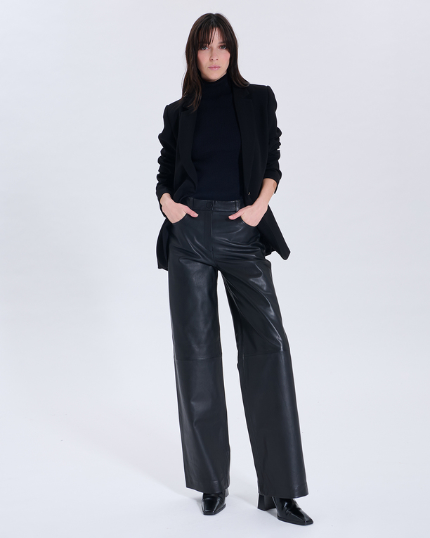 Priscille Pants Priscille Black Leather Pants ZAPA