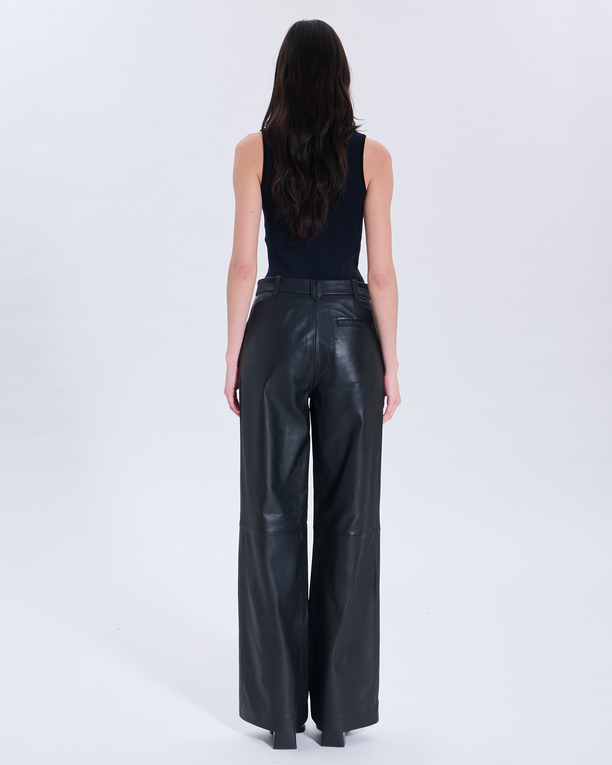 Priscille Pants Priscille Black Leather Pants ZAPA
