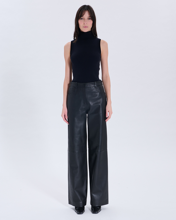 Priscille Pants Priscille Black Leather Pants ZAPA