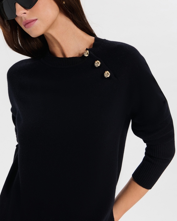 Noam Sweater Straight black cashmere sweater ZAPA