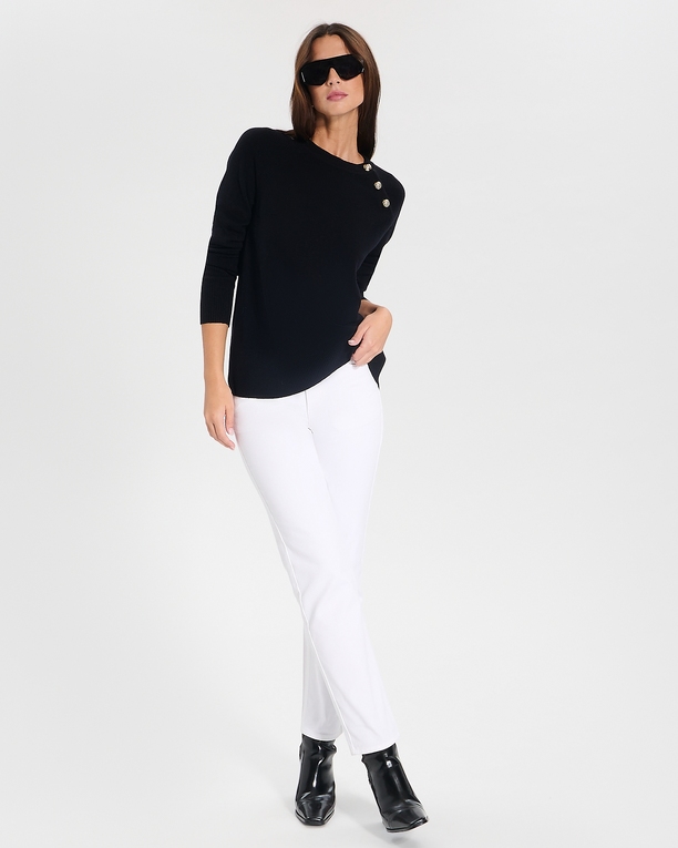 Noam Sweater Straight black cashmere sweater ZAPA