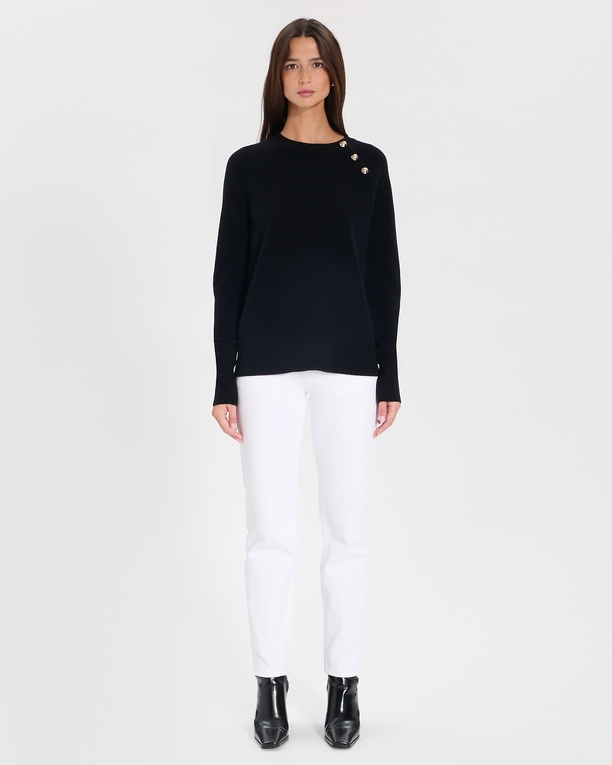 Noam Sweater Straight black cashmere sweater ZAPA