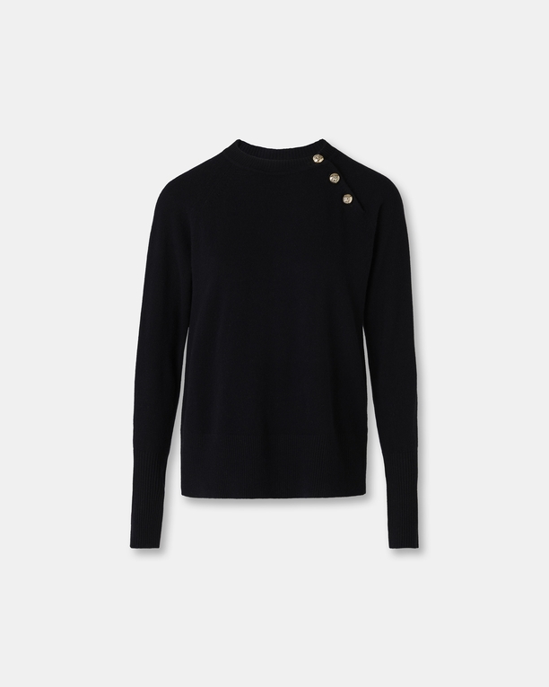 Noam Sweater Straight black cashmere sweater ZAPA