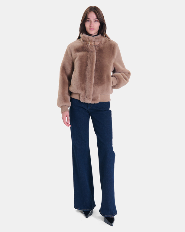 Valou Jacket Short camel faux fur jacket ZAPA