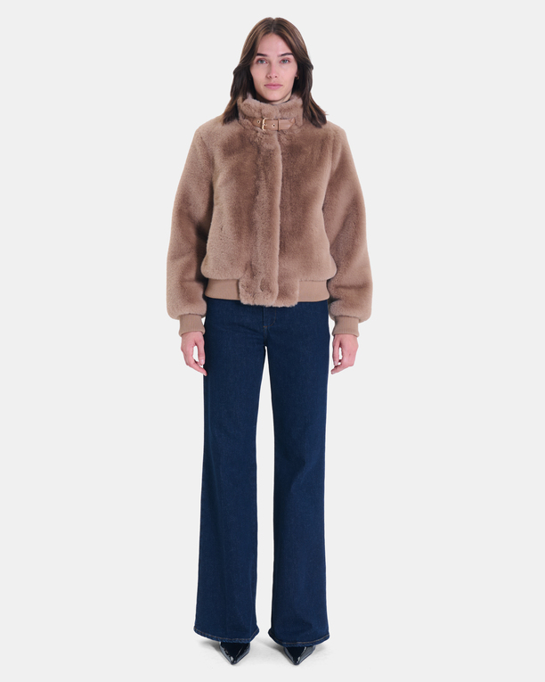 Valou Jacket Short camel faux fur jacket ZAPA