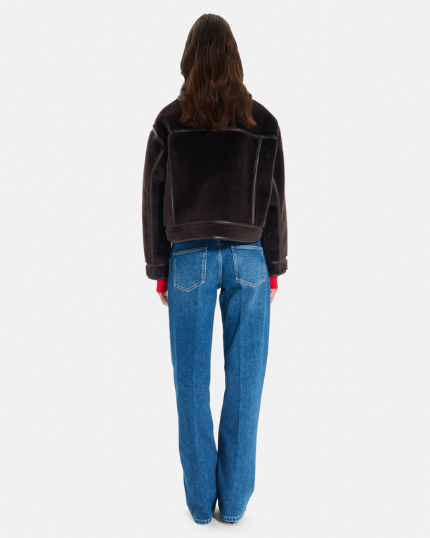 Monge Jacket Reversible short jacket in chocolate faux fur ZAPA