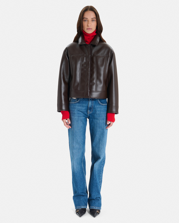 Monge Jacket Reversible short jacket in chocolate faux fur ZAPA