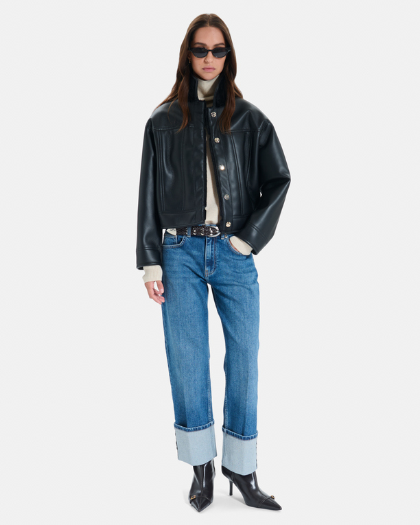 Monge Jacket Reversible short jacket in black faux fur ZAPA