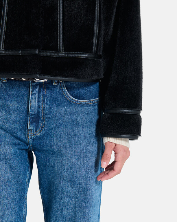 Monge Jacket Reversible short jacket in black faux fur ZAPA