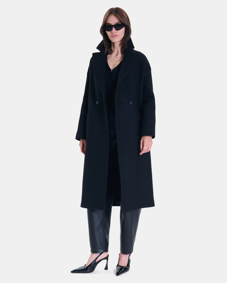 Miranda coat long black wool-blend coat zapa