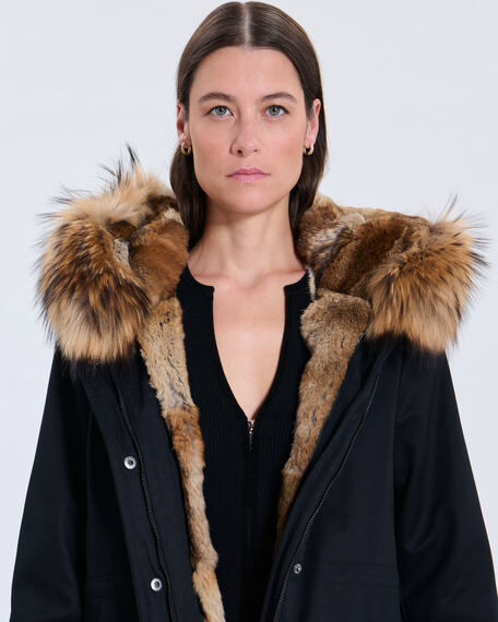 Piria parka parka with removable genuine fur collar zapa