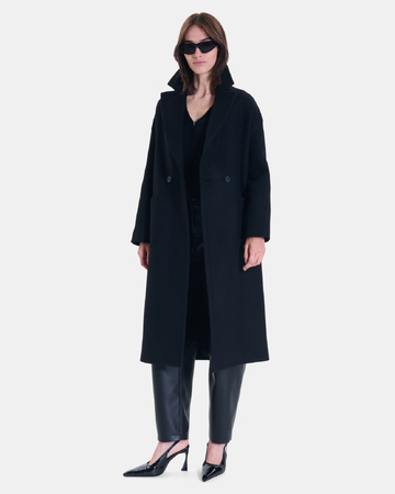 Miranda Coat Long black wool-blend coat ZAPA