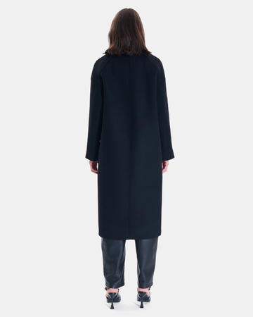 Miranda Coat Long black wool-blend coat ZAPA