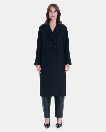 Miranda Coat Long black wool-blend coat ZAPA