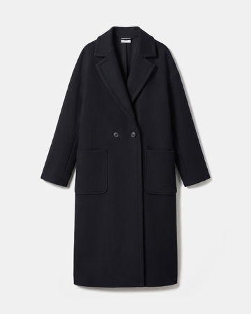 Miranda Coat Long black wool-blend coat ZAPA