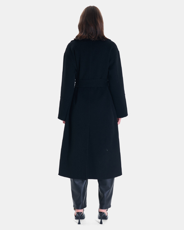 Mada Coat Long black wool coat ZAPA