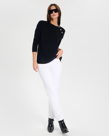 Noam Sweater Straight black cashmere sweater ZAPA