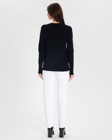 Noam Sweater Straight black cashmere sweater ZAPA
