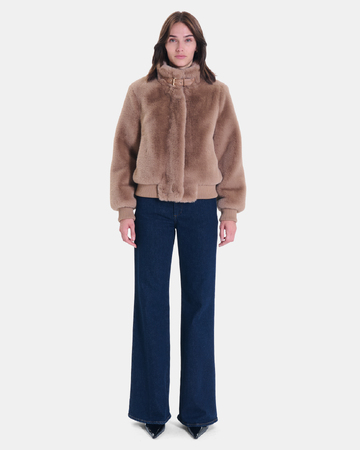 Valou Jacket Short camel faux fur jacket ZAPA
