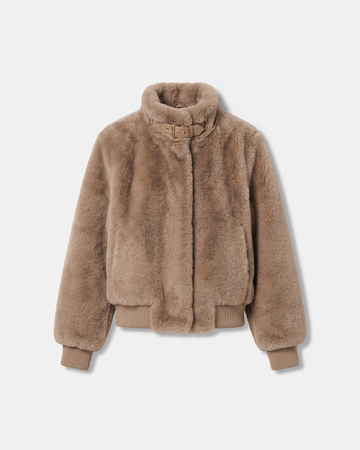 Valou Jacket Short camel faux fur jacket ZAPA
