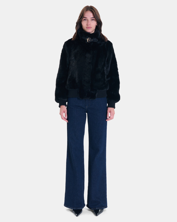 Valou Jacket Short black faux fur jacket ZAPA