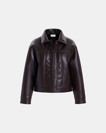 Monge Jacket Reversible short jacket in chocolate faux fur ZAPA