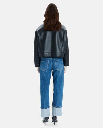 Monge Jacket Reversible short jacket in black faux fur ZAPA