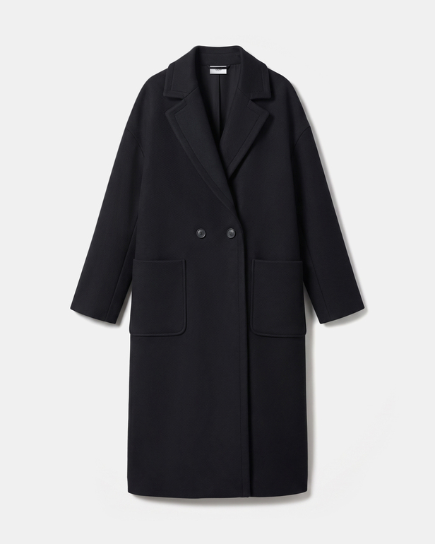 Miranda Coat Long black wool-blend coat ZAPA