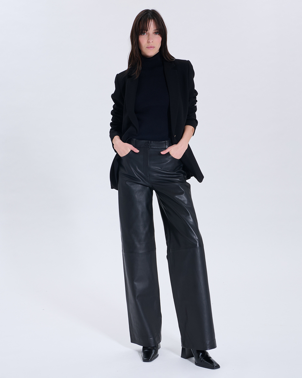 Priscille Pants Priscille Black Leather Pants ZAPA