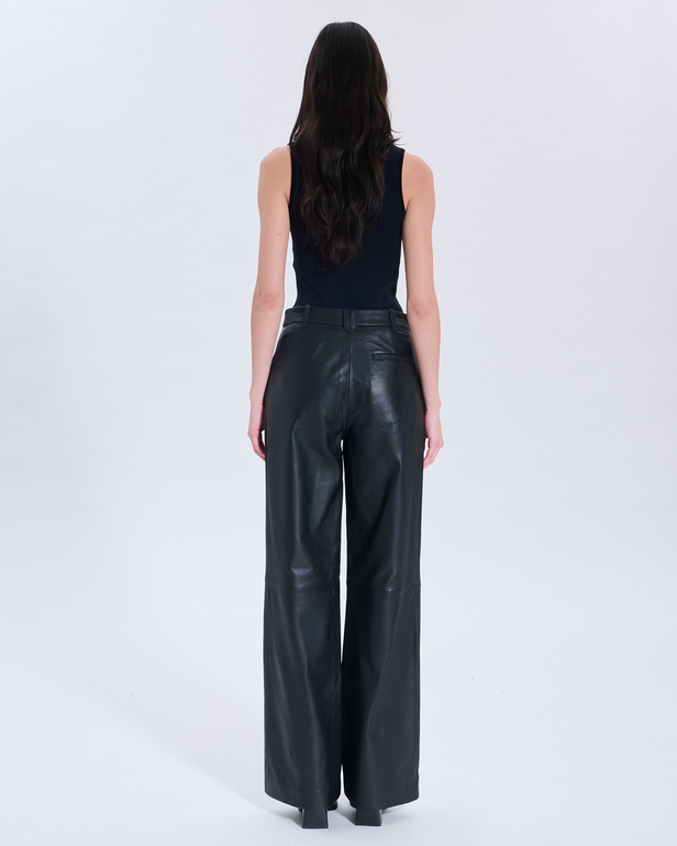 Priscille Pants Priscille Black Leather Pants ZAPA