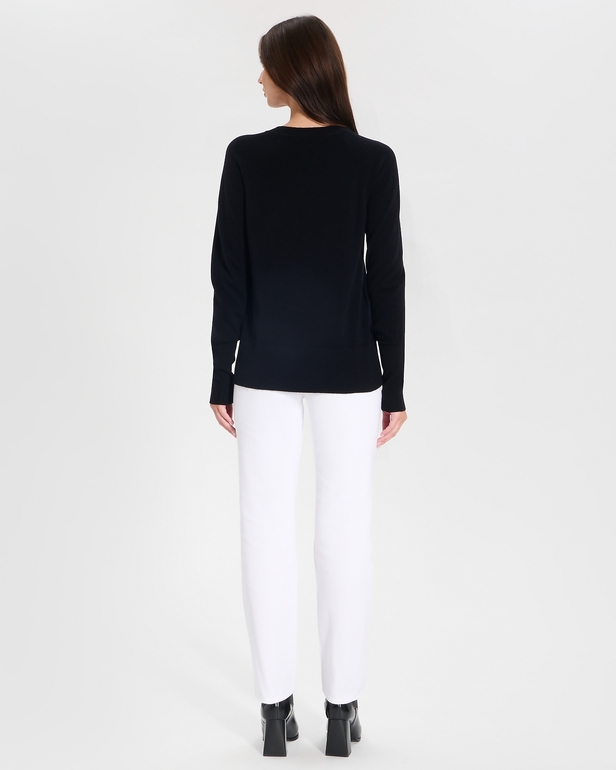 Noam Sweater Straight black cashmere sweater ZAPA