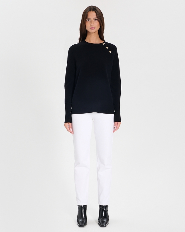 Noam Sweater Straight black cashmere sweater ZAPA