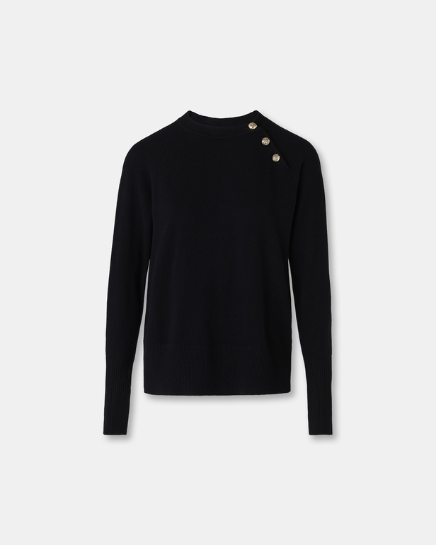 Noam Sweater Straight black cashmere sweater ZAPA