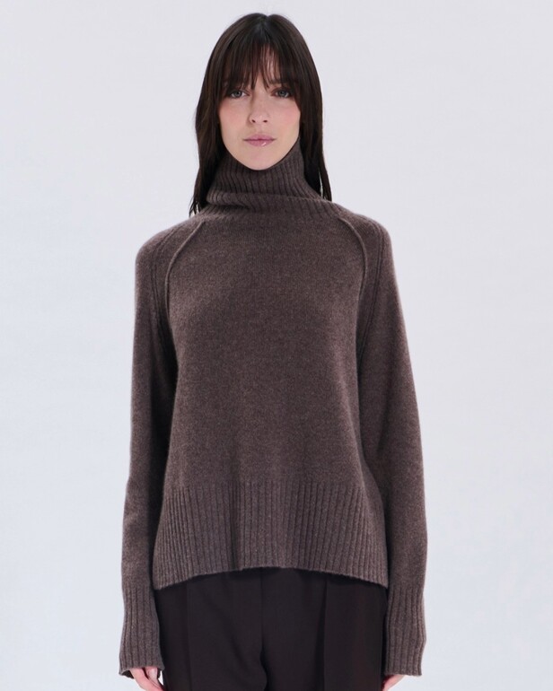 Nefeli Sweater Nefeli hazelnut cashmere sweater ZAPA