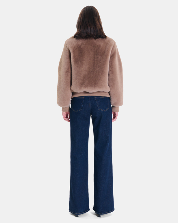 Valou Jacket Short camel faux fur jacket ZAPA