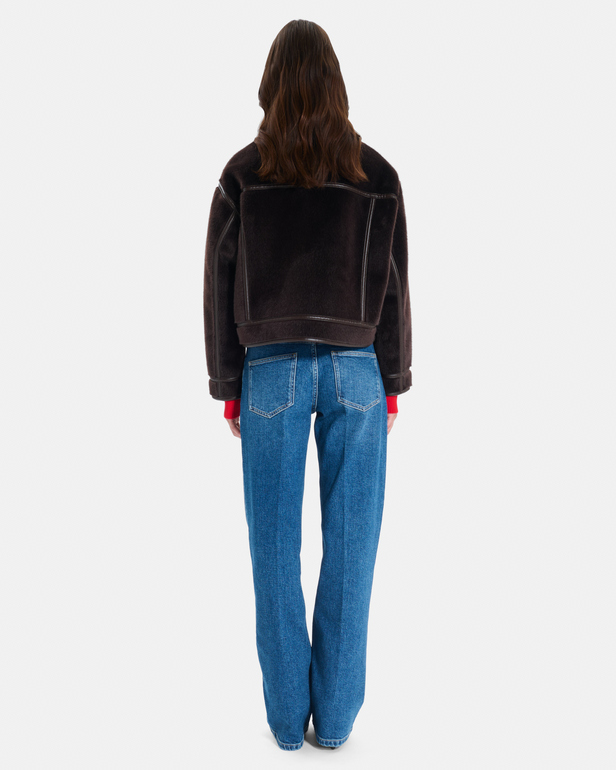 Monge Jacket Reversible short jacket in chocolate faux fur ZAPA