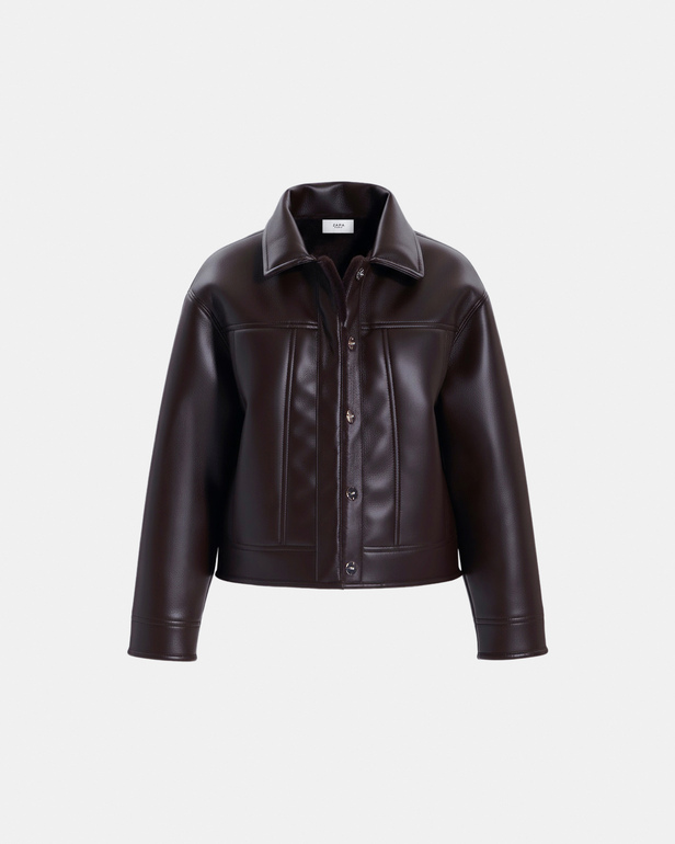Monge Jacket Reversible short jacket in chocolate faux fur ZAPA