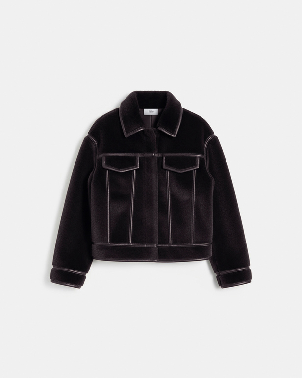 Monge Jacket Reversible short jacket in chocolate faux fur ZAPA
