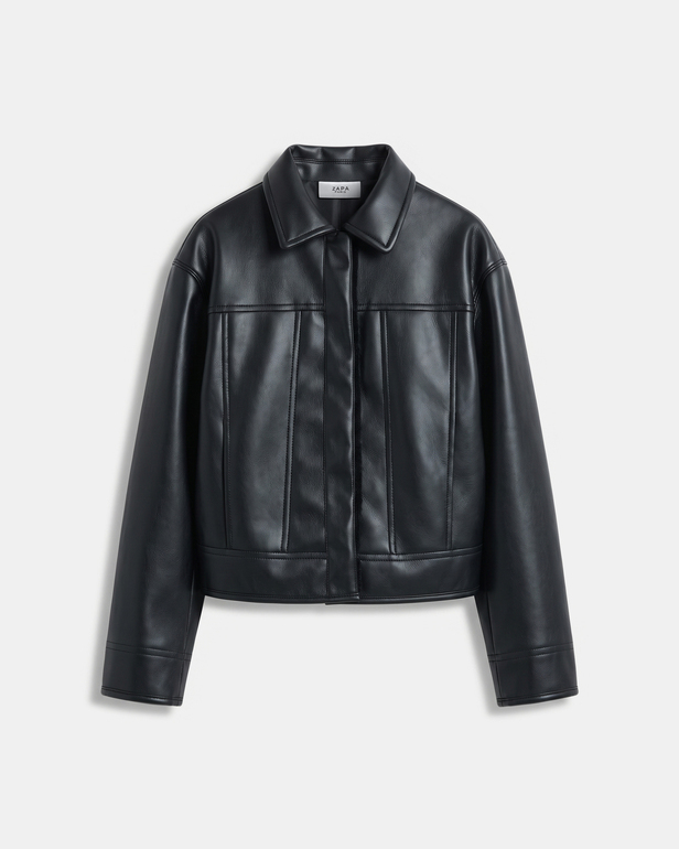 Monge Jacket Reversible short jacket in black faux fur ZAPA