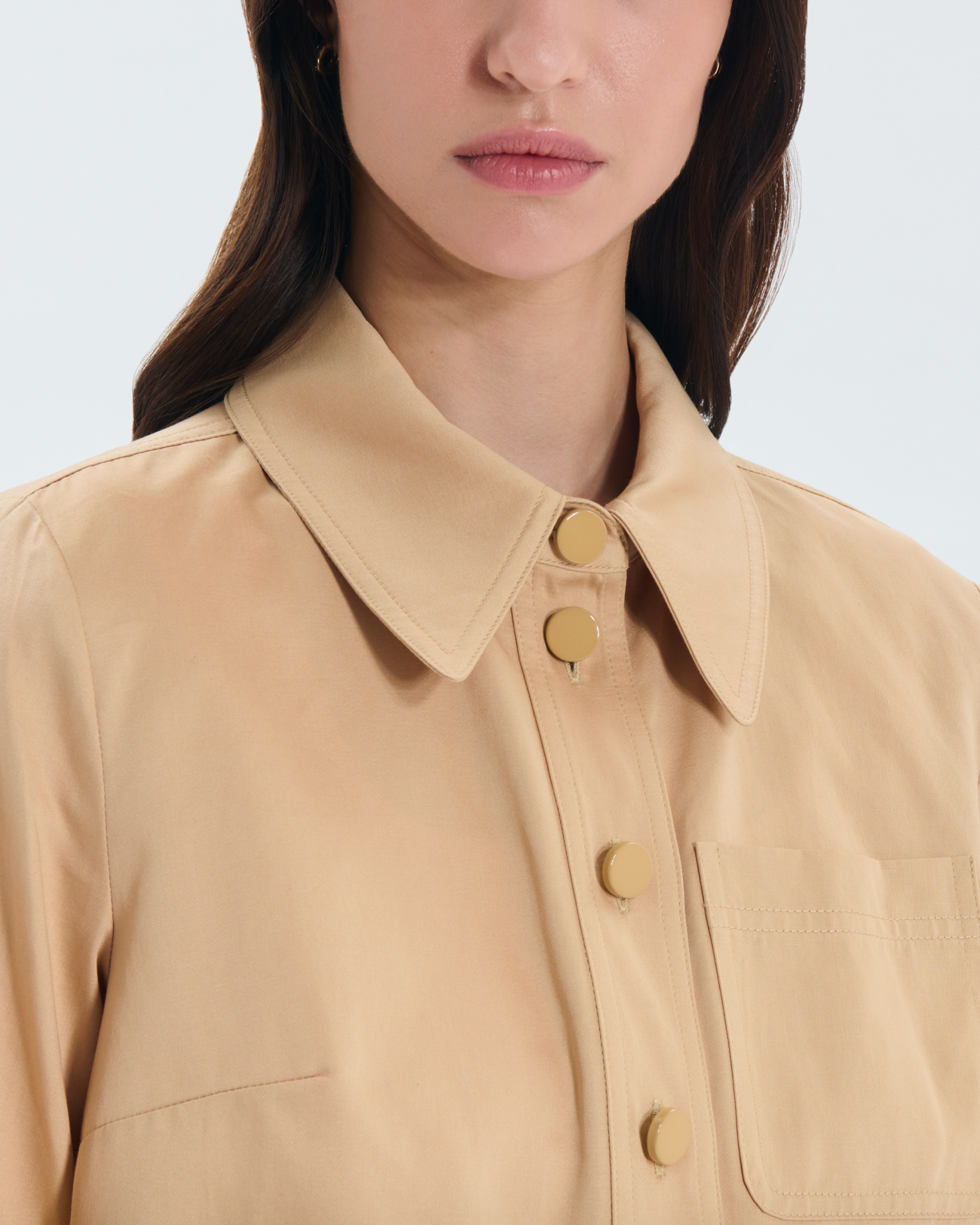 Celina shirt Sand-colored organic cotton shirt ZAPA