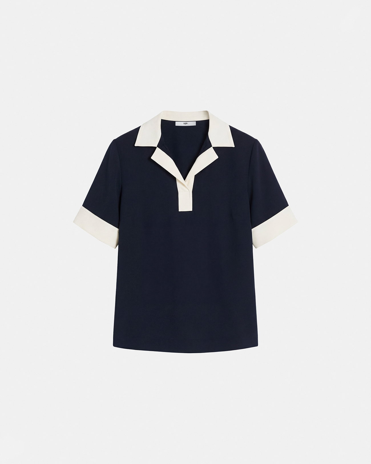Top Tenderness Rib Nighttime top with contrasting collar ZAPA