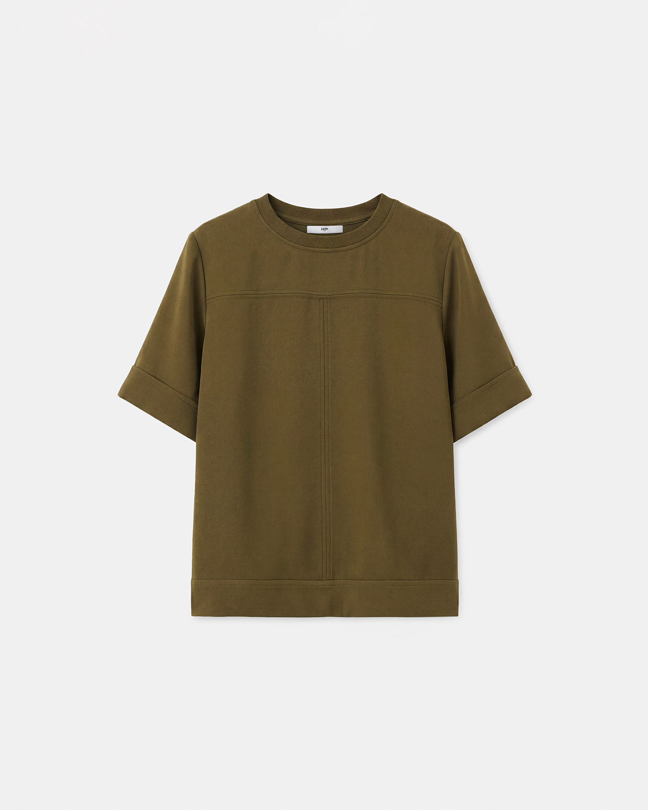 Top Tonia Olive round neck top ZAPA