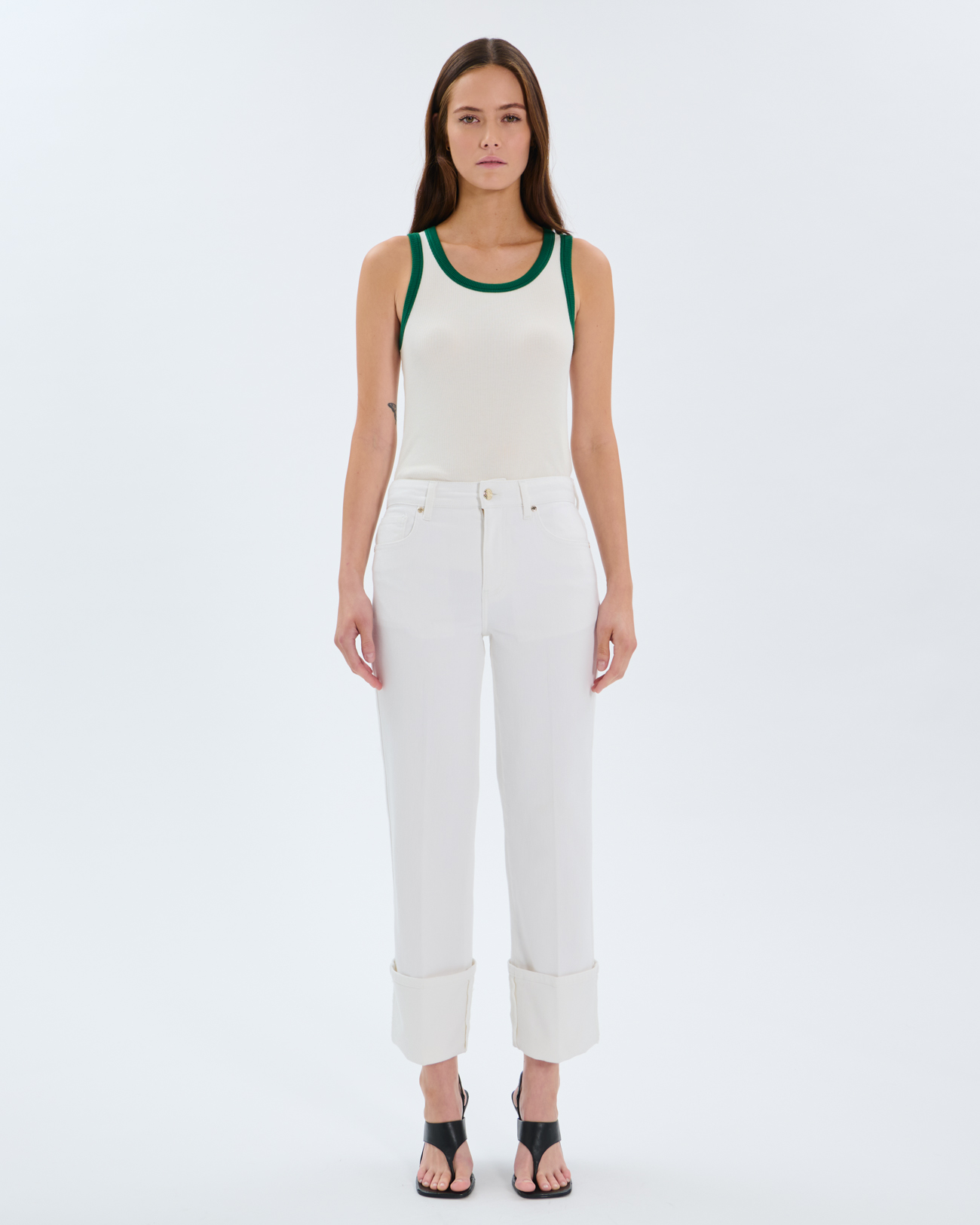Jean Popus Straight white cotton jeans ZAPA
