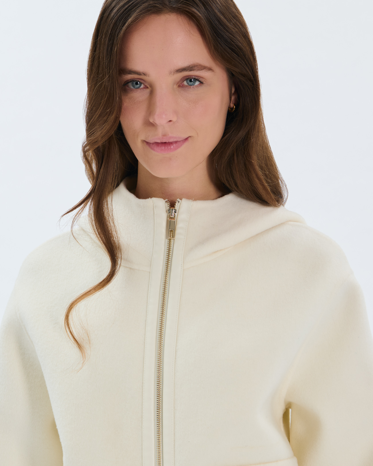 Marjy Coat Ecru wool coat ZAPA