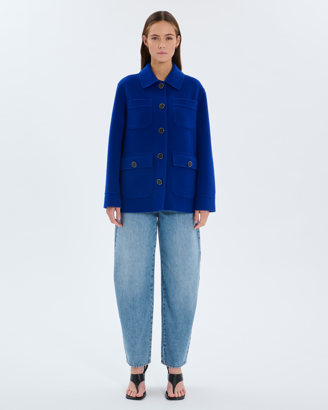 Madeline coat Royal blue wool coat ZAPA