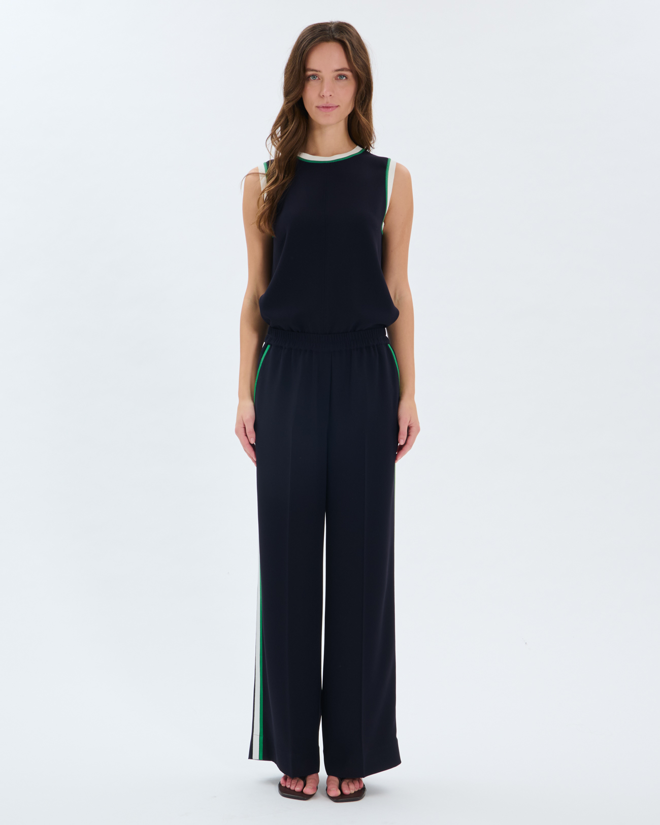 Poemia Pants Flowy trousers with nighttime stripes ZAPA