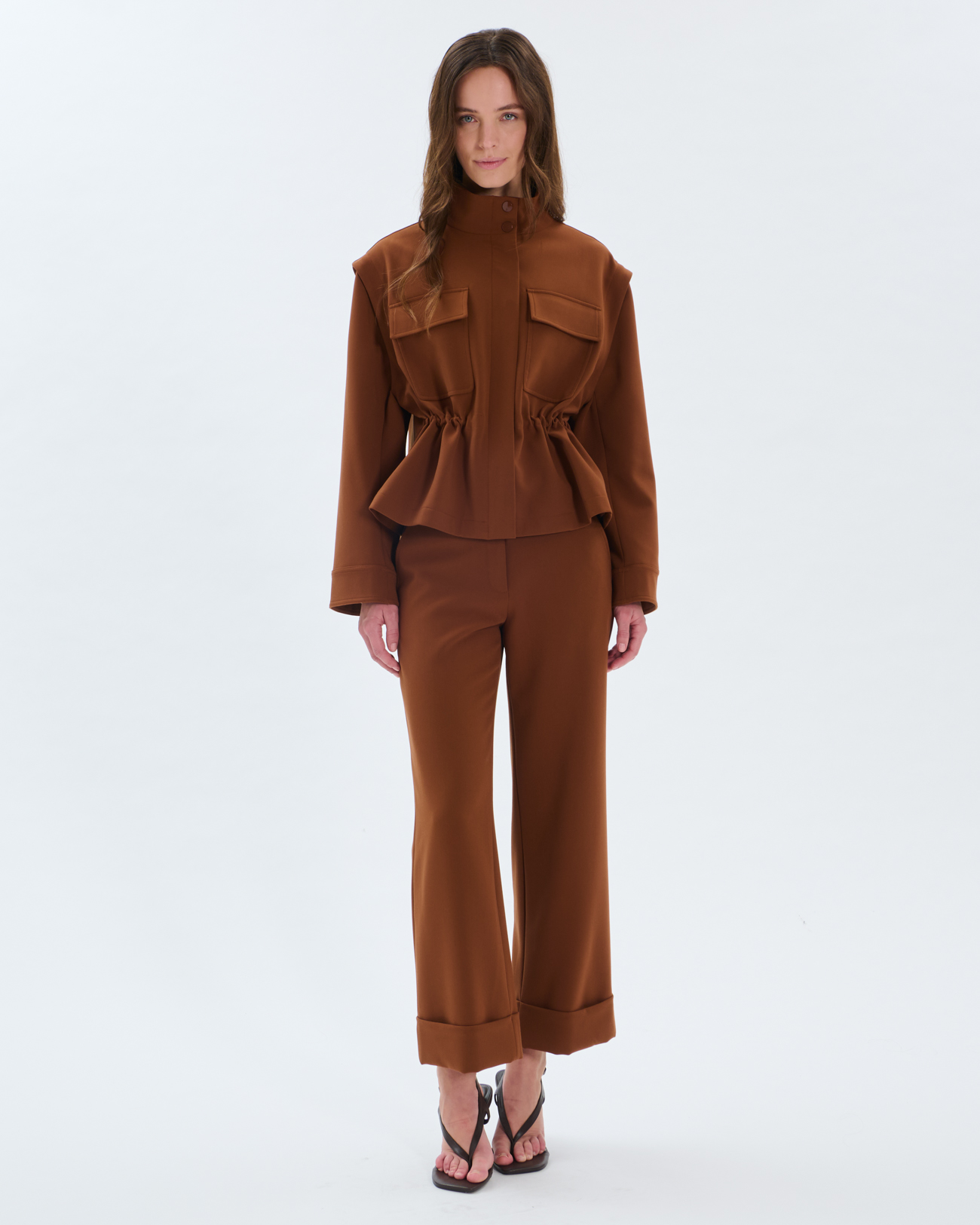 Parly trousers Straight-leg mahogany trousers ZAPA