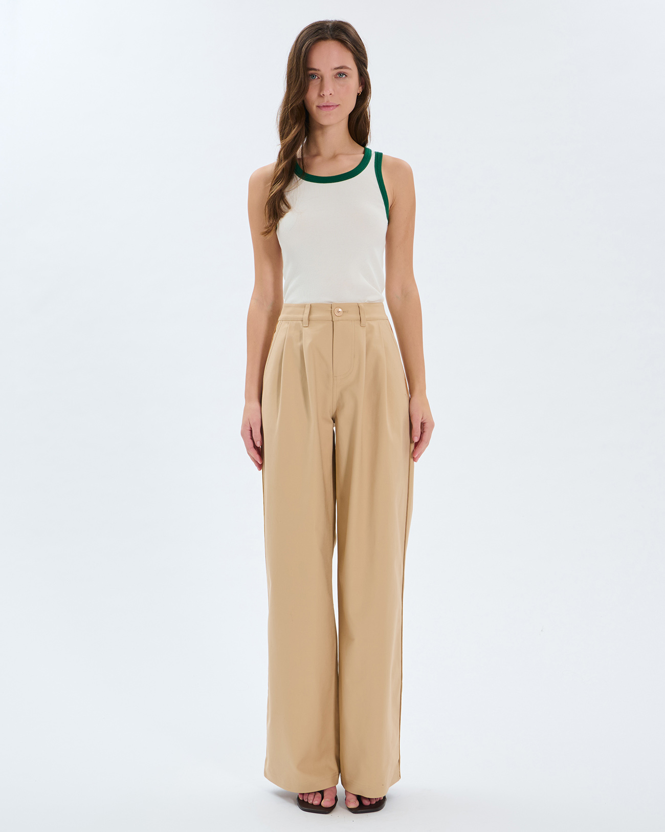 Prince Trousers Sand-colored cotton pleated trousers ZAPA